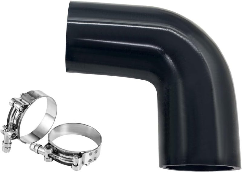 YSIL 4" 90 Degree Elbow Silicone Coupler Hose 4-Ply Reinforced Turbo Intercooler Intake Piping with T-Bolt Clamps 5MM Thickness - Image 1